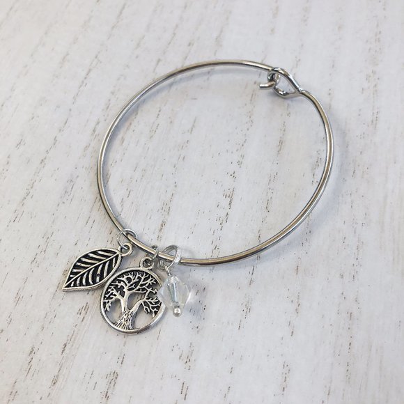 Jewelry - Silver Bangle Bracelet w/ Charms